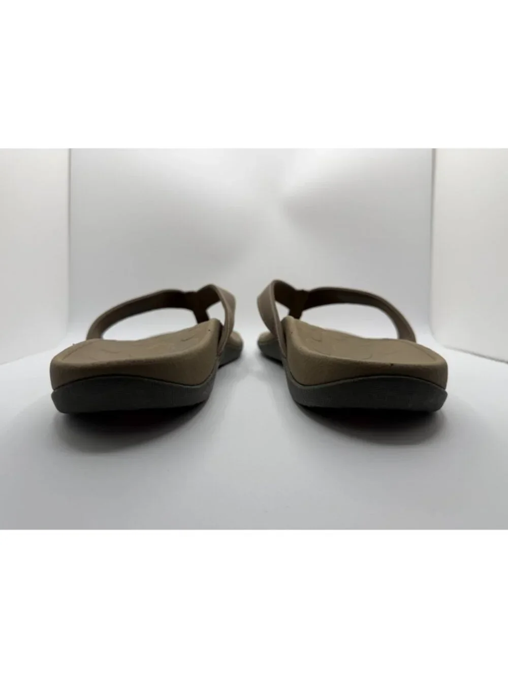 Vionic Wave Flip Flop Sandals Unisex MN 13/ WN 14 Khaki Mesh Ortho Arch Support